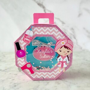 Spa favor Box UNIT OF 6, Slumber party favor box, Spa Party, makeup and nails, girls pamper night, spa pamper party