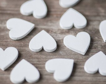 8x Mini Natural Hollow Heart Wooden Shapes for Wedding Party Decoration