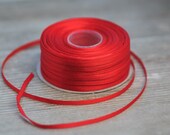 3mm Red Ribbon 99.5 yard Craft Supplies Satin Ribbon Skinny Craft Ribbon Decorative Ribbon Wedding Supplies Bright Red Balloon Ribbon