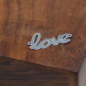 Love Sign Connector, Jewelry Making, Jewelry Connector, Sterling Silver Laser Cut Charm Findings, Siver Craft Supplies, Bracelet Connector image 3