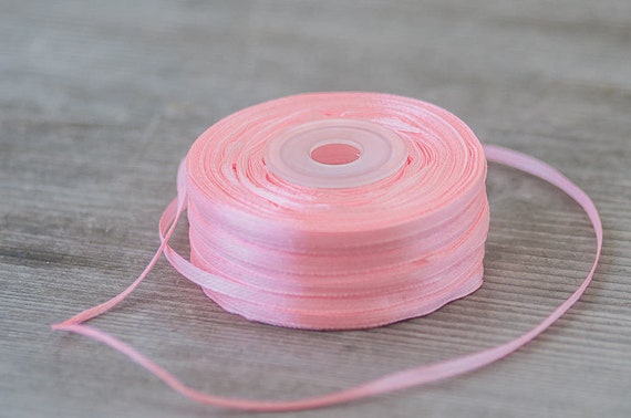 Blush Pink Ribbon 3mm Satin Ribbon 99.5 Yard Pink Skinny 