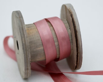 Dirty Dusty Pink Rib Wave Ribbon 12mm 25yard, Satin Grosgrain Ribbon Premium Quality, Double Faced Full Roll, Florist Wedding Ribbon Ribbon