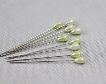 Épingles pour corsage vert perle Épingles à tête ovale Épingles de couleur argent clair Accessoires de mariage, Épingles de mariage, Épingles à bouquet, Fabrication de chapeaux, Fournitures florales