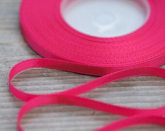 Ruby Pink Ribbon 35yard 6mm Ribbon Thin Ribbon Wedding Decorative Supply Bouquet Ribbon Florist Supply Dark Pink Craft Ribbon Gift Wrapping