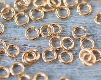24K Gold Split Jump Rings 3.75mm Golden Jewelry Making Supplies 24k Golden Plated over Sterling Silver High Quality Made in Europe