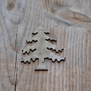 10pics Dark Wooden X-mas Trees Decor, Natural Rustic Craft CHristmas Trees, Scrapbooking X-mas Tree Shapes, Rustic Christmas Decorations image 5