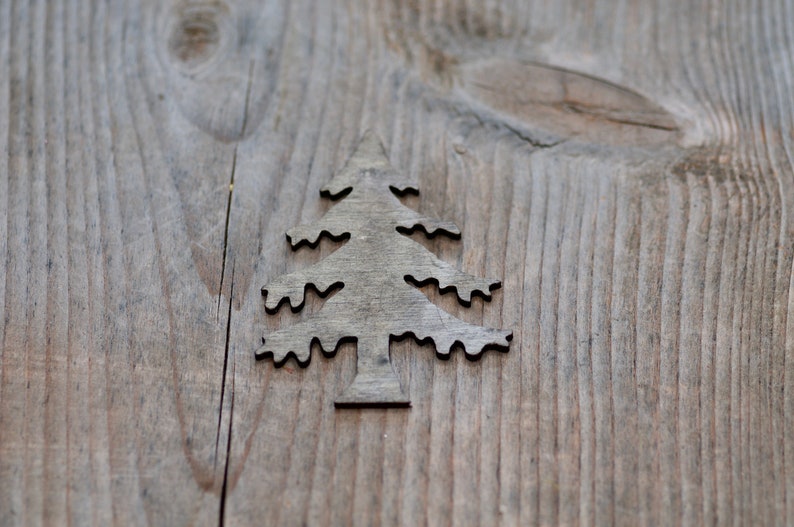 10pics Dark Wooden X-mas Trees Decor, Natural Rustic Craft CHristmas Trees, Scrapbooking X-mas Tree Shapes, Rustic Christmas Decorations image 5