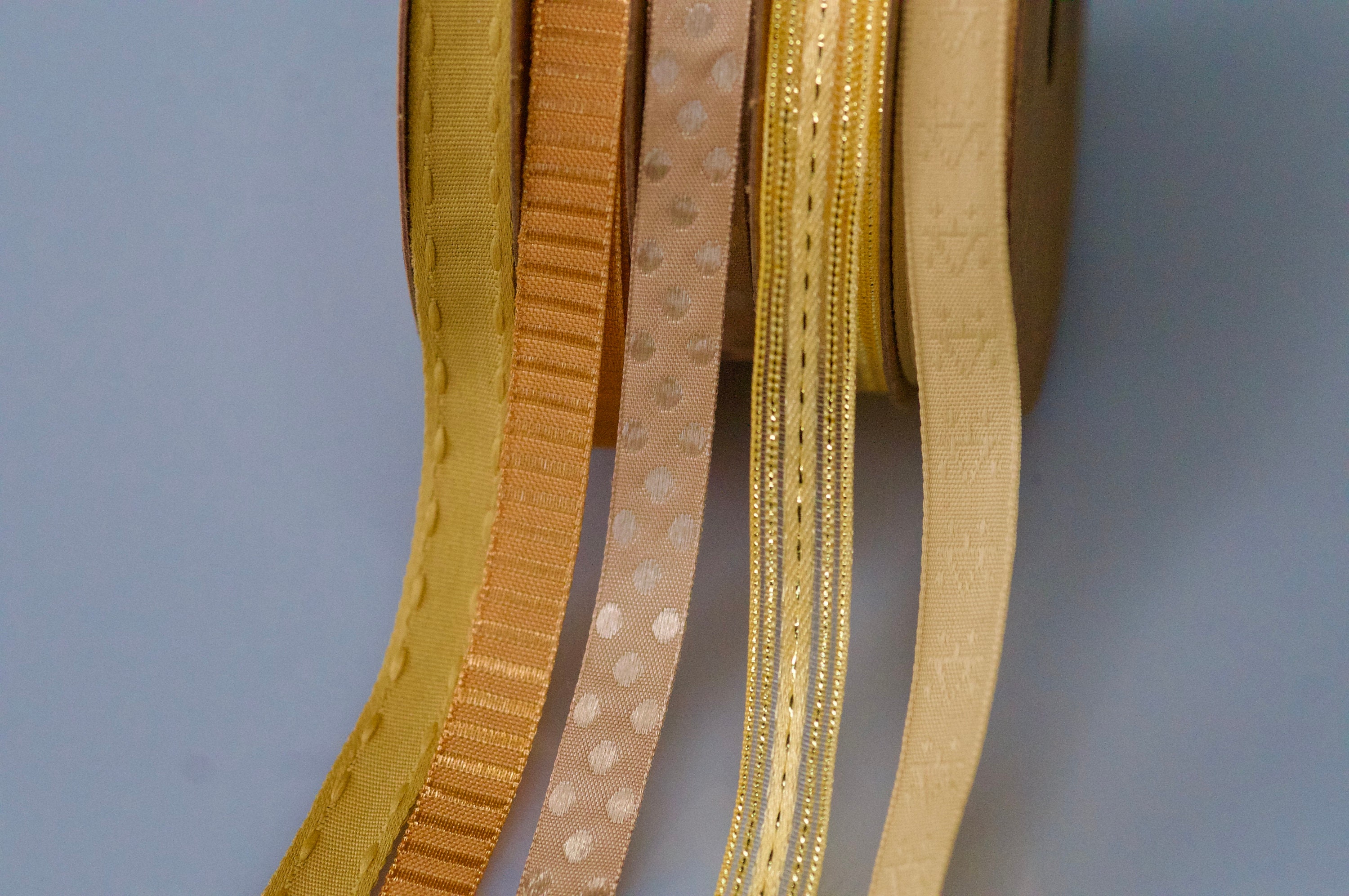 Gold Decorative Ribbon Set of 5 Summer Ribbons, Florist Ribbons ...