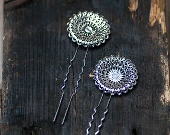 Wedding Hair Accessories, U Style Large Hair Pin Base, Bobby Pin Base, Silver Tone, Metal Hair Pin, Elegant Hair Pin, Pin Base, 9cmx3.5cm