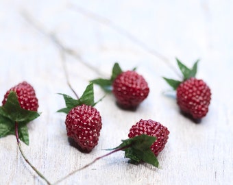 Artificial Raspberry Fruit, Fake Fruit, Wreaths Making Supplies, Autumn Findings, Autumn Home Decor Findings, Bouquets Findings