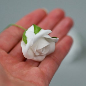 White Foam Roses 3.5cm Artificial Roses, White Wedding Flowers Fake Roses Wedding Wreath Decorative Roses Craft Flowers Boutonniere Flower