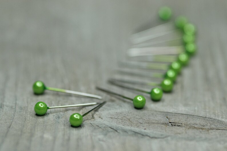 100pics Small 22mm Pins Hat Making Findings Boutonniere Pins Craft Supplies Green Corsage Pins Decorative Pins Wedding Bouquet Findings