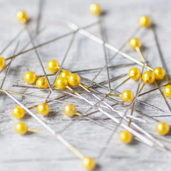 Golden Yellow Head Sewing Pins 4cm Craft Supply Craft Pins Dressmaking Pins Wedding Corsage Pins Ball Point Pins Sewing Supply Quilting Pins