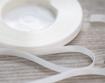 35 yards Light Ivory Satin Ribbon 6mm Satin Ribbon Wedding Bouquet Ribbon Wedding Findings Thin Satin Ribbon, Wrapping Ribbon Craft Supplies