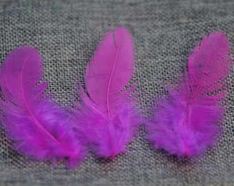 Dark Neon Pink Feathers Bohemian Wedding Decoration Natural Dyed Feathers Dark Pink Wedding Decor Idea DIY Wedding Small Garland Feathers