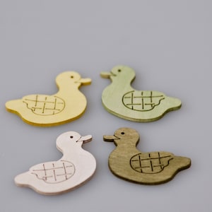 Wooden Ducks Cutouts 12pic, Miniature Garden Animal, Small Rustic Wood Ducks Ornaments, Craft Wood Accessories, Farm Animals Miniatures,