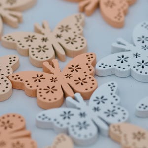 Wooden Butterfly Embellishments – Set of 24 (3 Colors, 8 Each) | 4cm Laser Cut Butterflies for Crafts, Scrapbooking, DIY Decor