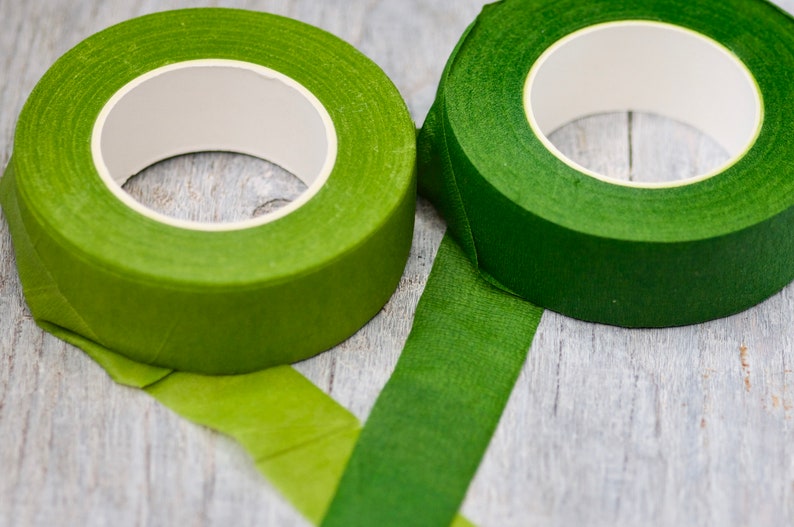 25mm Florist Tape Green Whtie Floral Stem Tape Flower Tape Etsy