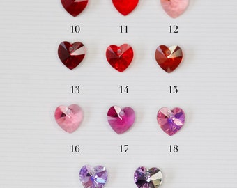 Swarovski Crystal Heart Charm 10mm, Different Collors, High Quality Crystal, Original Swarovski Heart, Small Heart Charm, Crystal Beads