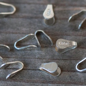 Sterling Silver Crimp Beads AG925 Silver Crimp End Caps Fold Over End Cap 6mm Crimp Beads Sterling Silver Jewelry Making Supply image 1