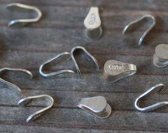 Sterling Silver Crimp Beads AG925 Silver Crimp End Caps Fold Over End Cap 6mm Crimp Beads Sterling Silver Jewelry Making Supply