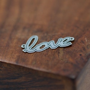 Love Sign Connector, Jewelry Making, Jewelry Connector, Sterling Silver Laser Cut Charm Findings, Siver Craft Supplies, Bracelet Connector image 4