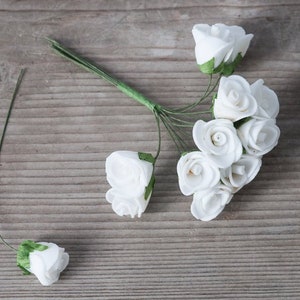 2cm Foam Roses White Roses Artificial Roses Wedding Flowers Fake Roses Wedding Wreath Decorative Roses Craft Flowers Boutonniere Flower