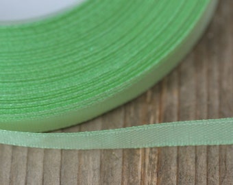 Mint Green 6mm Thin Satin Ribbon 35yard Wedding Bouquet Ribbon Craft Supply Spring Decorative Ribbon Florist Supply Wedding Decor Ribbon