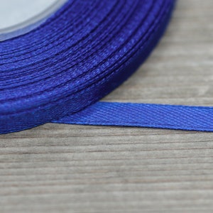 Koningsblauw Satijn Lint 6mm 35yards Wrapping Ribbon Bouquet Ribbon Craft Supply Single Face Ribbon 1 Roll Donker Marineblauwe Haar Bows Ribbon