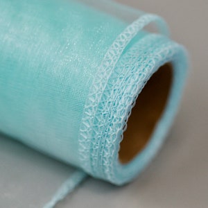 Pale Turquoise Blue Sheer Ribbon Organza Ribbon 4.7&quot; Wide 9.3&quot; Long Ribbon Wedding Alley Decor Ribbon Costume Ribbon Florist Blue Organza