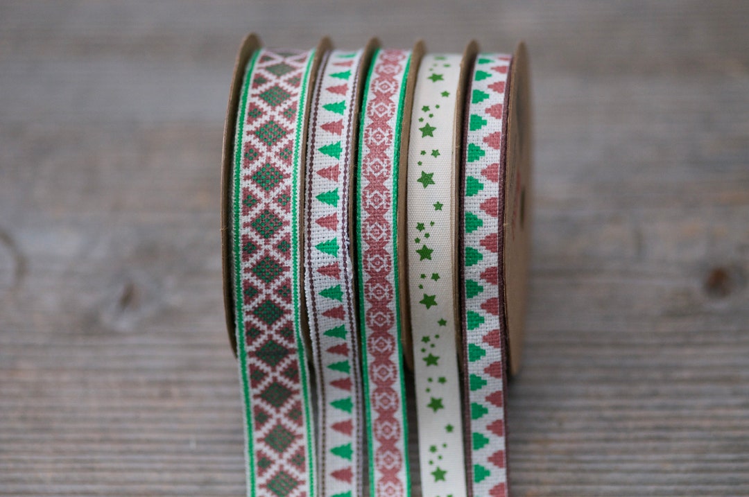 Decorative Xmas Ribbon Set of 5 Christmas Ribbons, Florist Ribbons ...