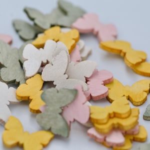 Small Wooden Butterfly Ornaments 36pics Mix 4 colours Summer Decor Natural Wood Butterfly Rustic Wood Butterfly Decor, Craft Supplies