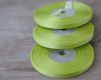 6mm Florist Ribbon Satin Ribbon Apple Green Ribbon Wedding Ribbon Bouquet Ribbon Floral Supply Thin Ribbon Pear Green Craft Ribbon