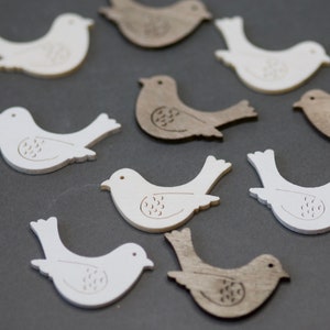 Kleine houten vogelornamenten 12 foto&#39;s mix 3 kleuren, natuurlijk hout vogel rustiek, bruiloft houten vogel duif decor, pastel bruiloft ambachtelijke benodigdheden