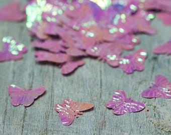 150pic Pink Butterfly Sequins, Iridescent Pastel Pink Sequins Wedding Sequins 2 hole Sequins Sewing Sequin Butterfly Confetti Party Confetti