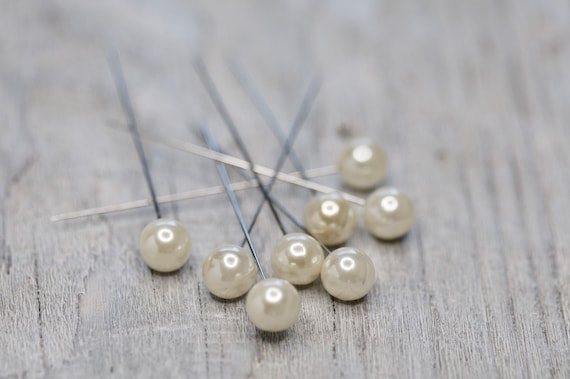 Large Pearl Ivory Corsage Pins 10mm Head, Decoration Pins, Wedding Decor  Pins, Wedding Findings, Craft Supplies, 65mm Pins, Bouquet Pins 