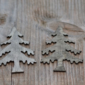 10pics Dark Wooden X-mas Trees Decor, Natural Rustic Craft CHristmas Trees, Scrapbooking X-mas Tree Shapes, Rustic Christmas Decorations image 6
