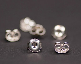 5.3mm Sterling Silver Earnuts, Silver Ear Stoppers, Barrel Ear Nuts, Fine Silver Findings, Sterling Silver AG925 Supplies Beads For Earrings