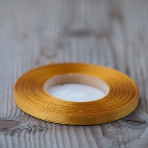 6mm satijn lint gouden bruin dun lint 35yard decoratieve ambachtelijke levering bloemist boeket lint dubbele gezicht verpakking lint cadeau verpakking