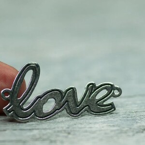 Love Sign Connector, Jewelry Making, Jewelry Connector, Sterling Silver Laser Cut Charm Findings, Siver Craft Supplies, Bracelet Connector image 5