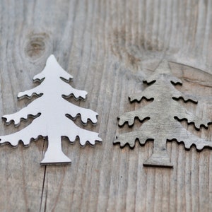 10pics White Wooden X-mas Trees Decor, Natural Rustic Craft CHristmas Trees, Scrapbooking X-mas Tree Shapes, Rustic Christmas Decorations image 9