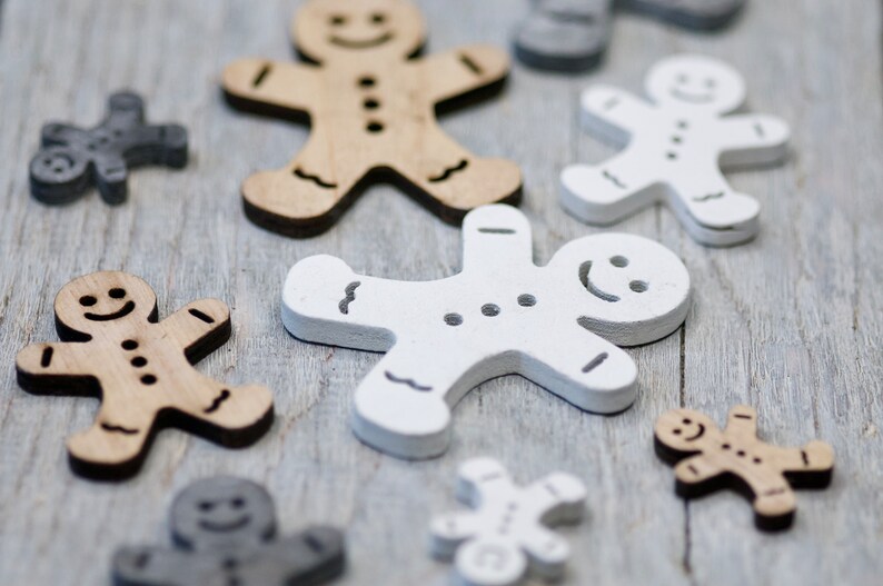 Wooden Gingerbread Man Cutouts Xmas Ornaments Home Decormix Etsy