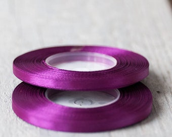 Bishop's Purple Ribbon 6mm Plum Ribbon Satin Ribbon Craft Supply Wedding Ribbon Decorative Ribbon Bouquet Ribbon Thin Ribbon Gift Wrapping