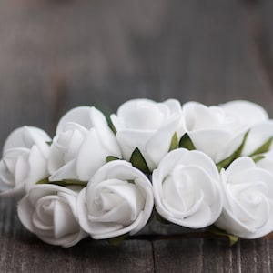 2cm Foam Roses Vanilla Roses Artificial Roses Wedding Flowers Fake Roses Wedding Wreath Decorative Roses Craft Flowers Boutonniere Flower