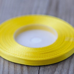 Satijnen lint 6 mm zonnig geel dun lint Decoratief voorjaarsaanbod 35 meter boeketlint Bloemistaanbod Pasen-handwerkbenodigdheden Geel lint