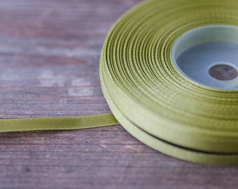 6mm Satin Ribbon Pastel Olive Green Ribbon Wedding Supply Florist Ribbon Wedding Bouquet Ribbon Decorative Ribbon Gift Wrapping Ribbons