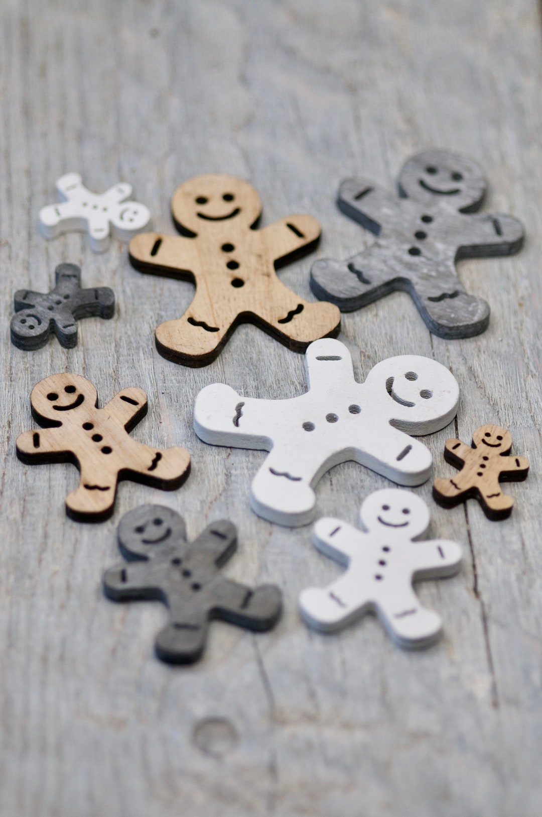 Wooden Gingerbread Man Cutouts, Xmas Ornaments Home Decor,mix of 3