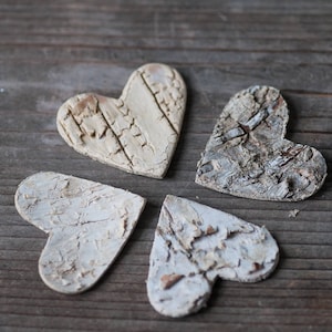 3.5cm Birch Bark Heart, Wedding Heart Decoration Heart Confetti, Wooden Heart, Rustic Heart, Rustic Wedding, Natural Bark Heart, Birch Heart