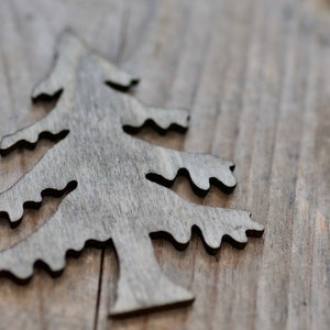 10pics Dark Wooden X-mas Trees Decor, Natural Rustic Craft CHristmas Trees, Scrapbooking X-mas Tree Shapes, Rustic Christmas Decorations image 2