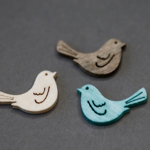 Petites décorations d'oiseaux en bois, 36 photos, mélange de 3 couleurs, oiseau en bois naturel rustique, décoration de colombe d'oiseau en bois de mariage, fournitures d'artisanat de mariage pastel